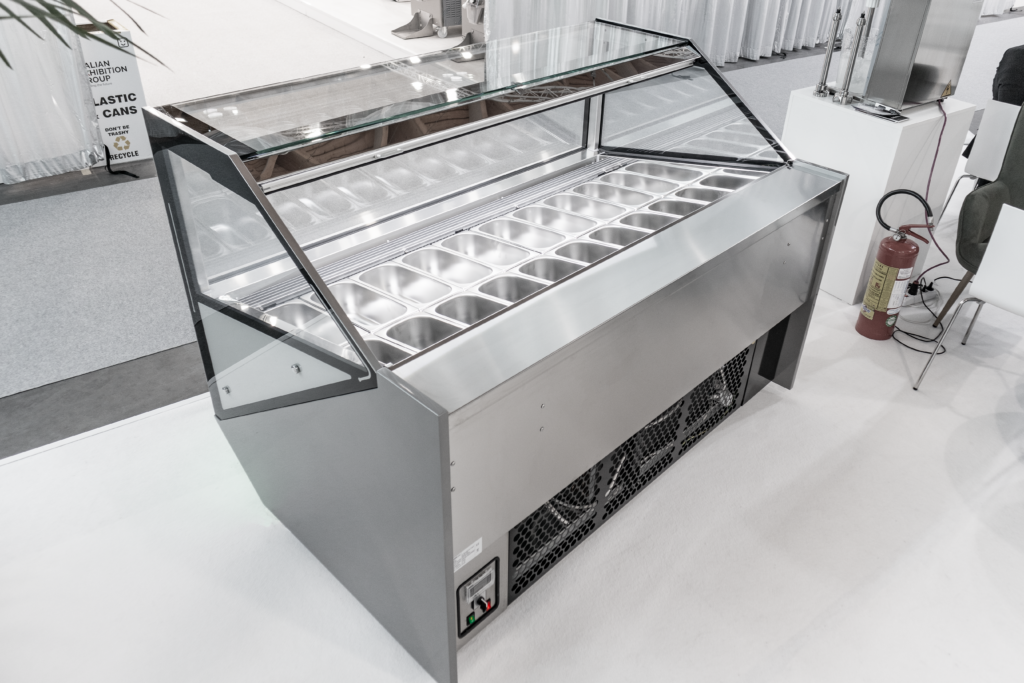 back view of gelato cabinet Marisa by La Squadra