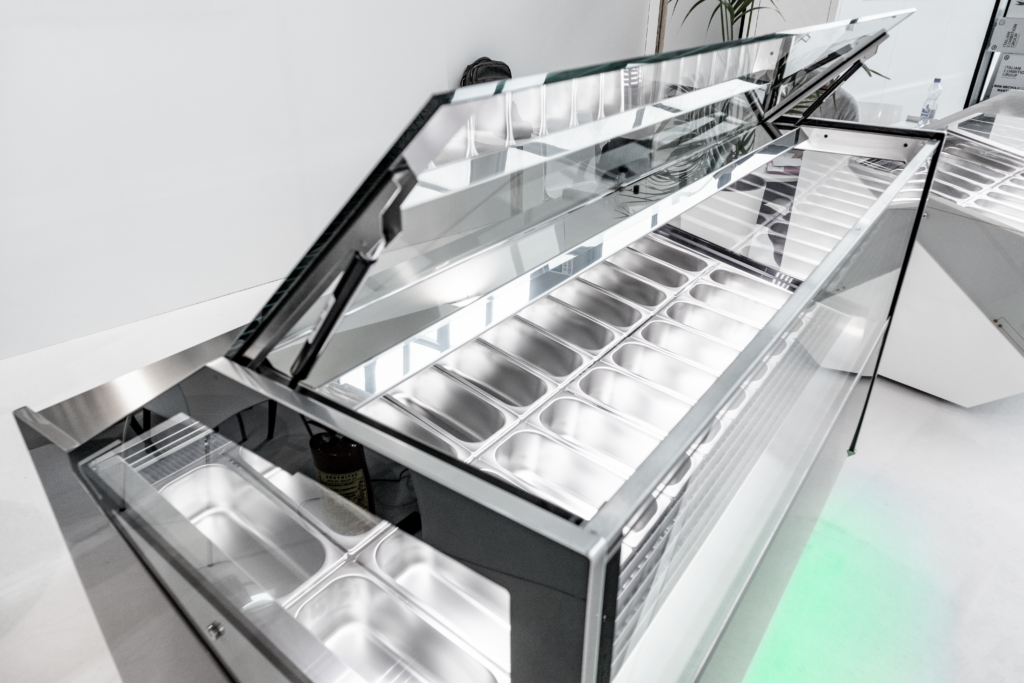 Detail view of gelato cabinet Marisa by La Squadra